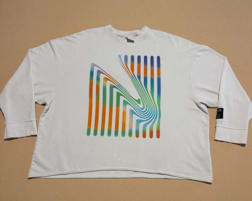 Nike Yoga Luxe A.I.R. Fleece Crew Neck Sweatshirt White Graphic